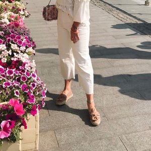 Zara white flare jeans